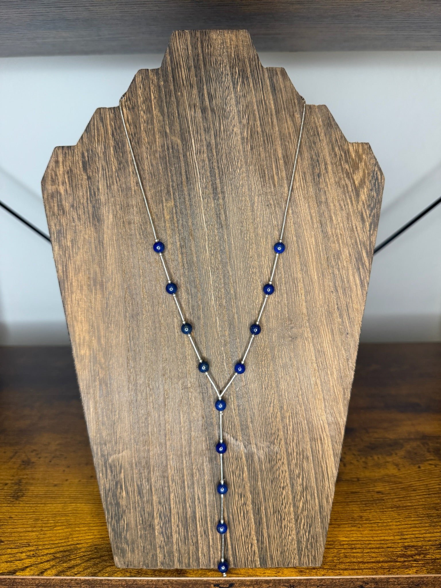 Blue Lapis Lariat Necklace