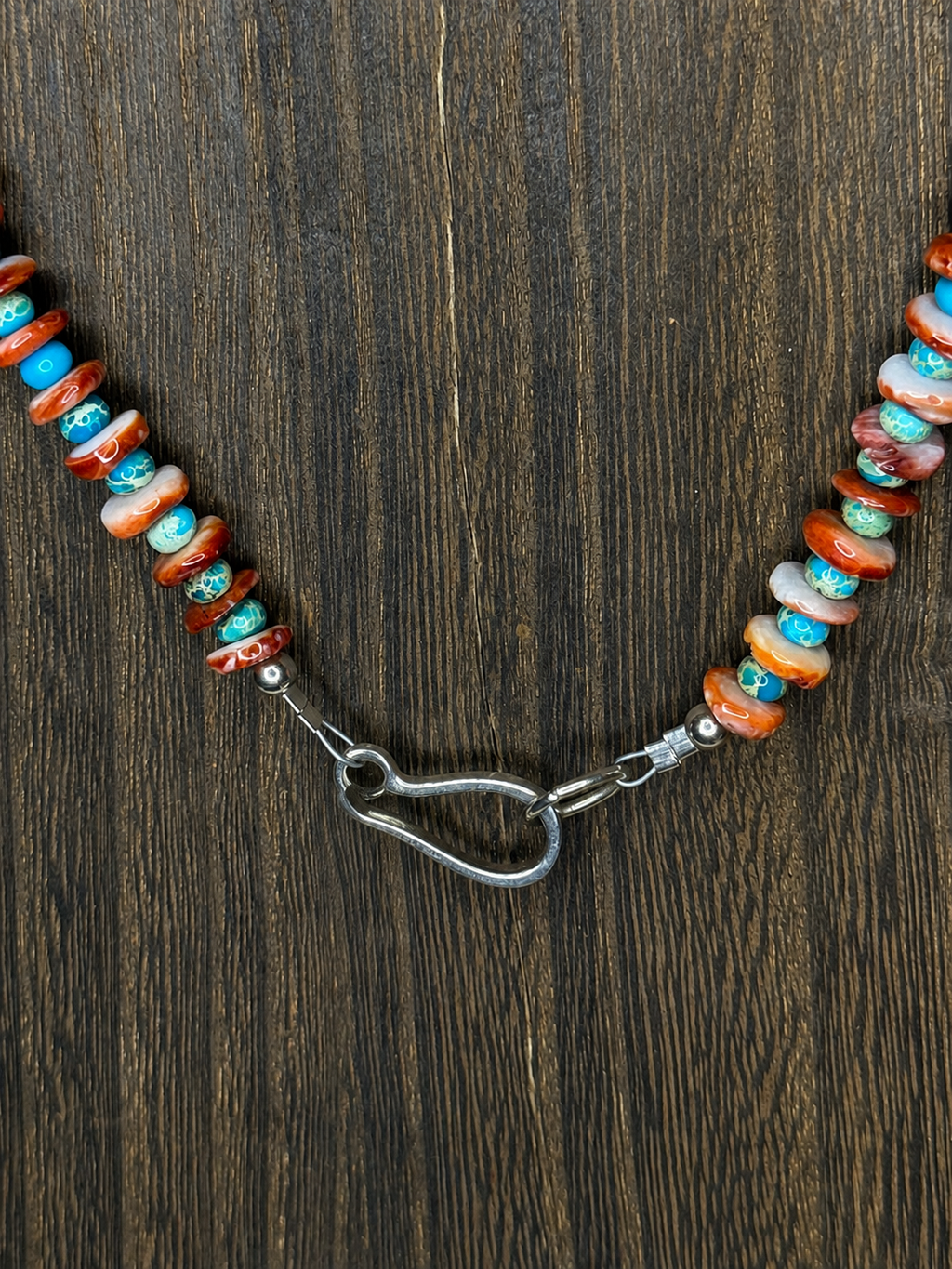 Orange and White Spiny Necklace