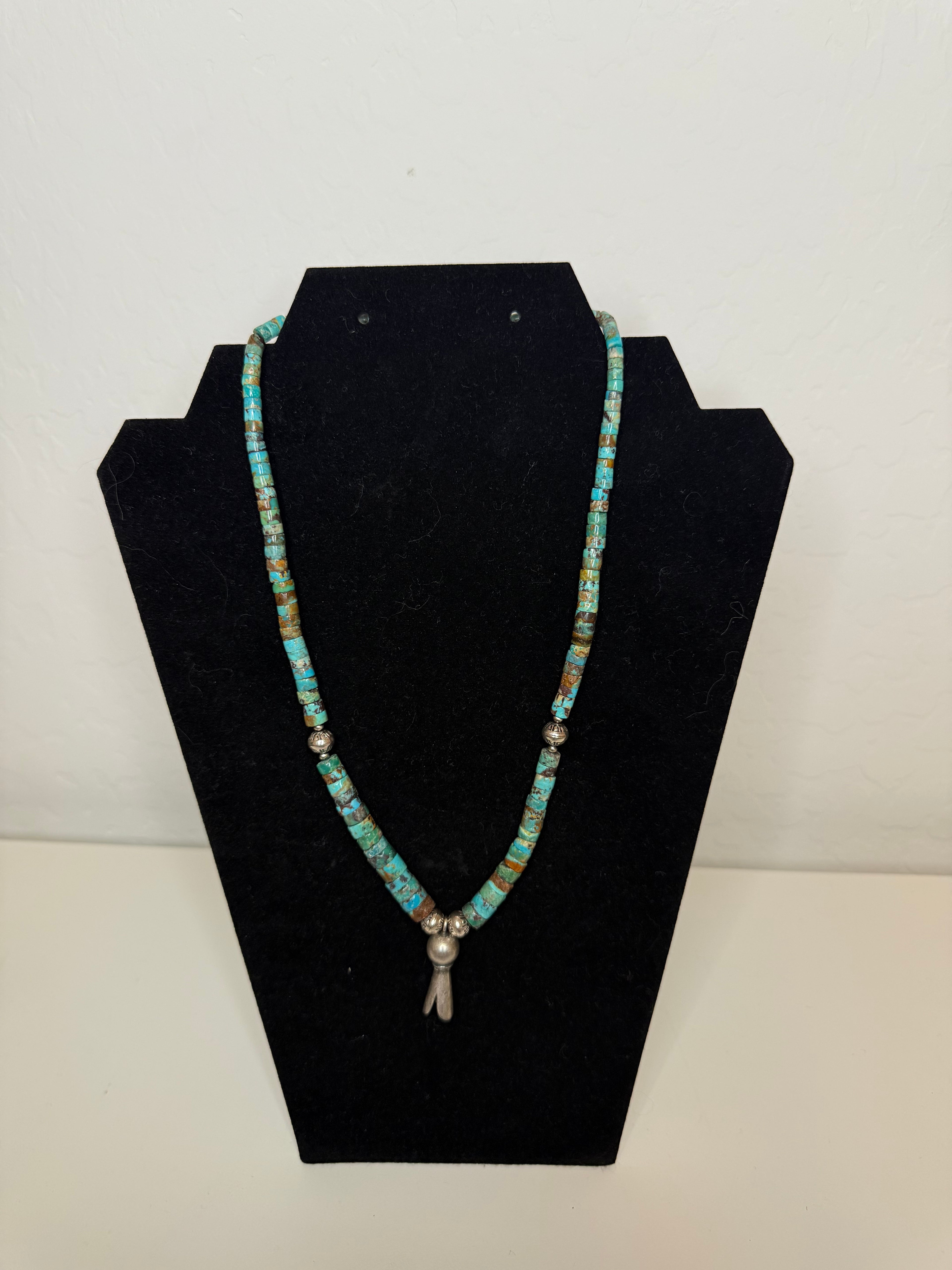 Kingman Turquoise w/ Blossom Bead Necklace