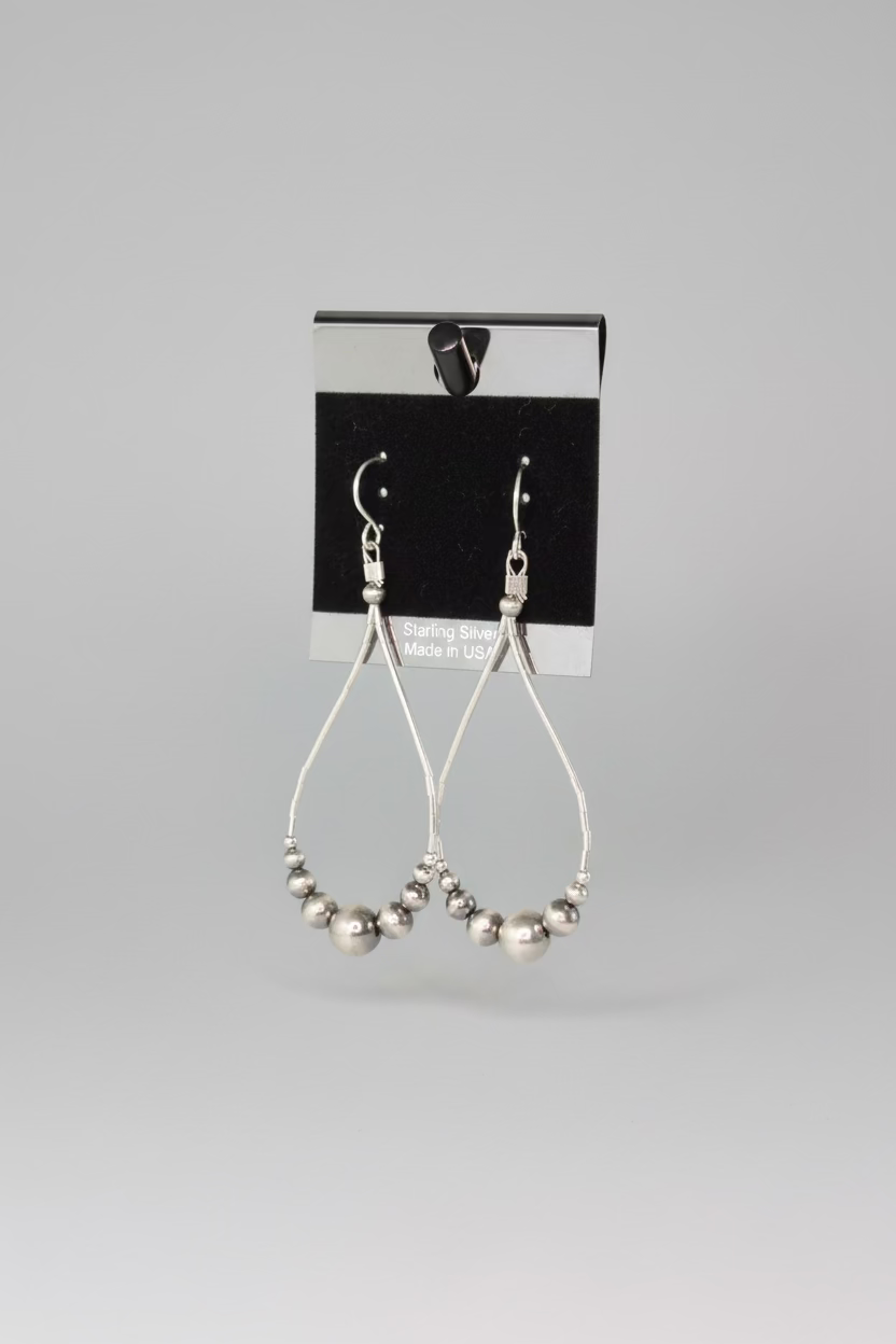 Machine Made Pearl on Liquid Silver Earrings