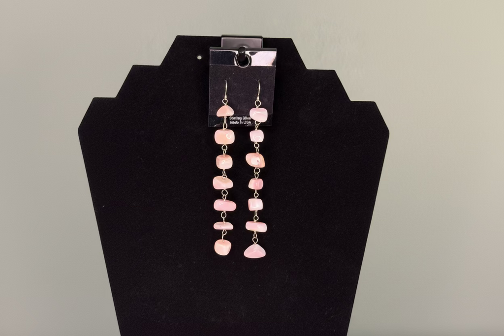 Rough Pink Conch Earrings