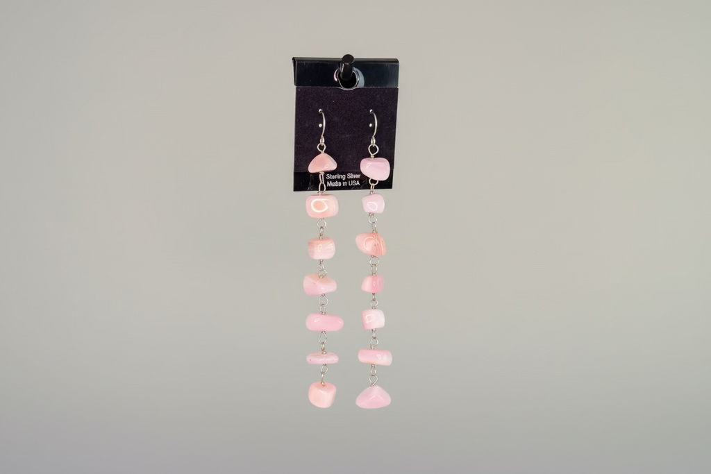 Rough Pink Conch Earrings