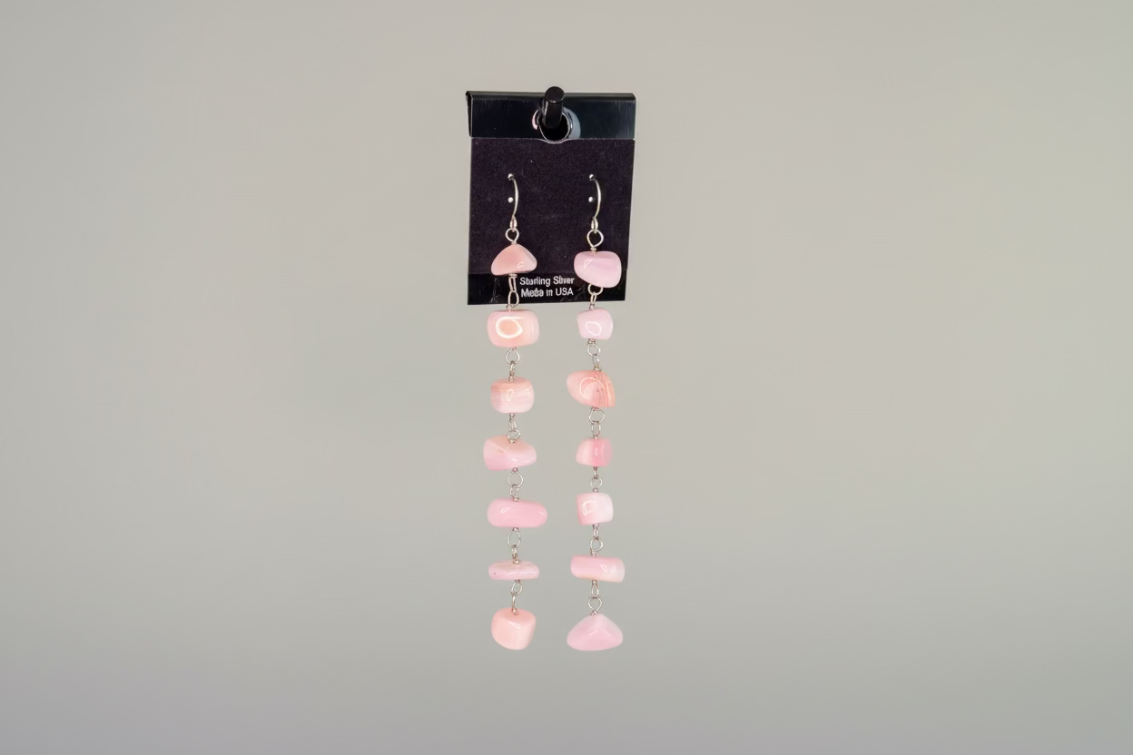 Rough Pink Conch Earrings