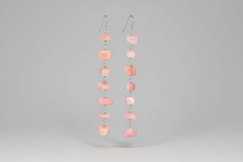 Rough Pink Conch Earrings