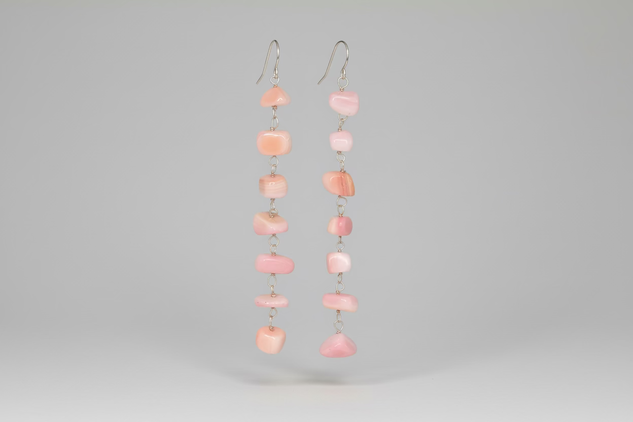 Rough Pink Conch Earrings
