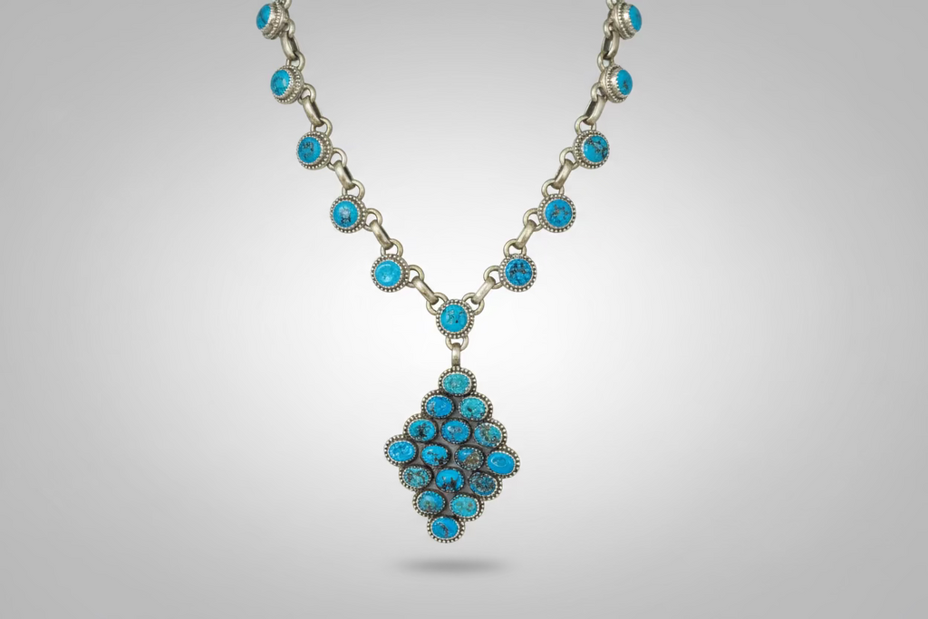 Turquoise Faceted Lariat Necklace