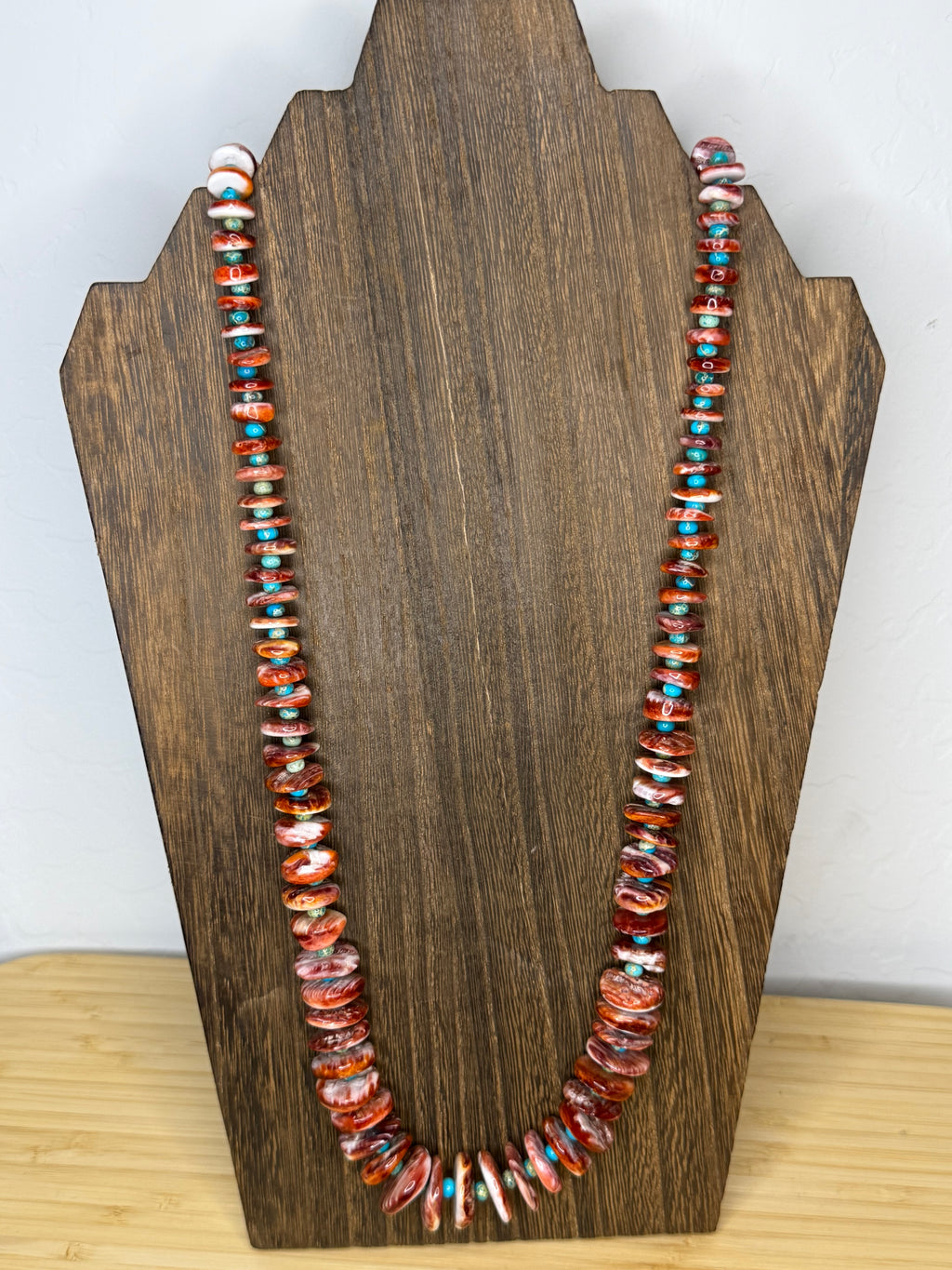 Orange and White Spiny Necklace