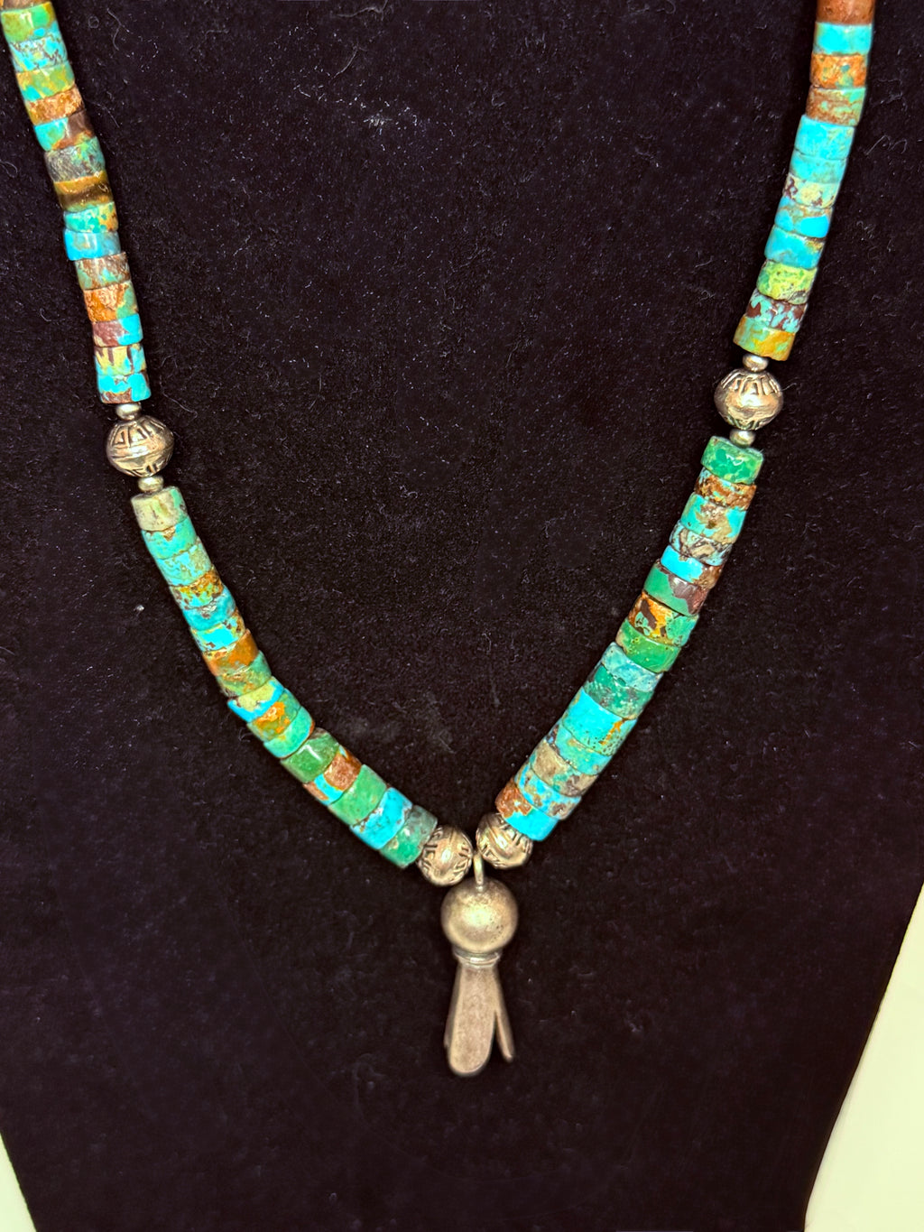 Kingman Turquoise w/ Blossom Bead Necklace