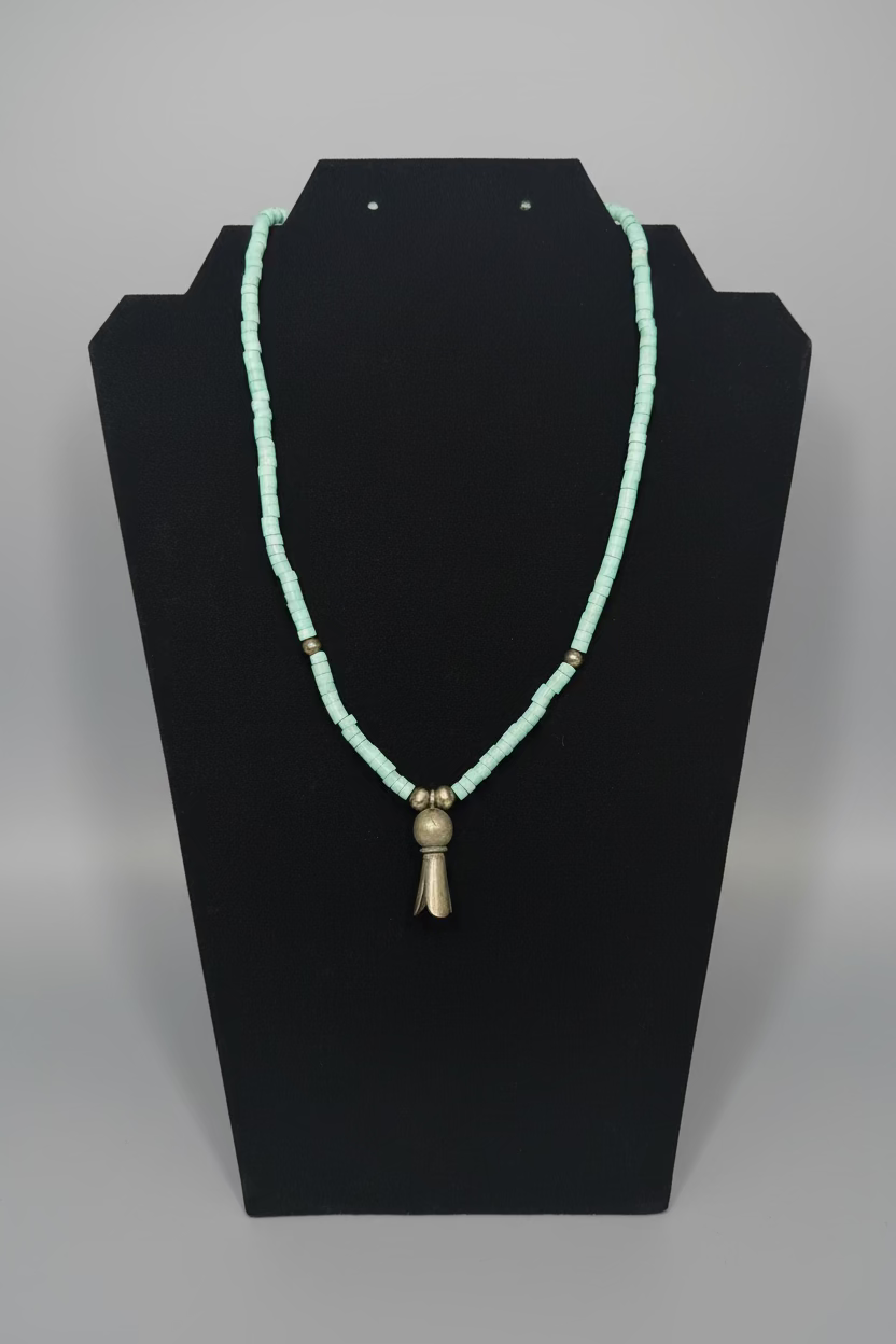 Dragonite Heishi Turquoise Rondelle Necklace