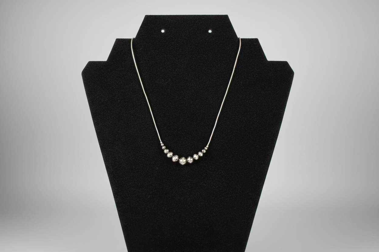 Liquid Silver with Graduated Pearl Necklace