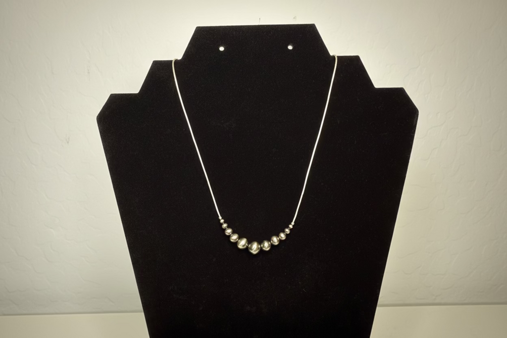 Liquid Silver with Graduated Pearl Necklace