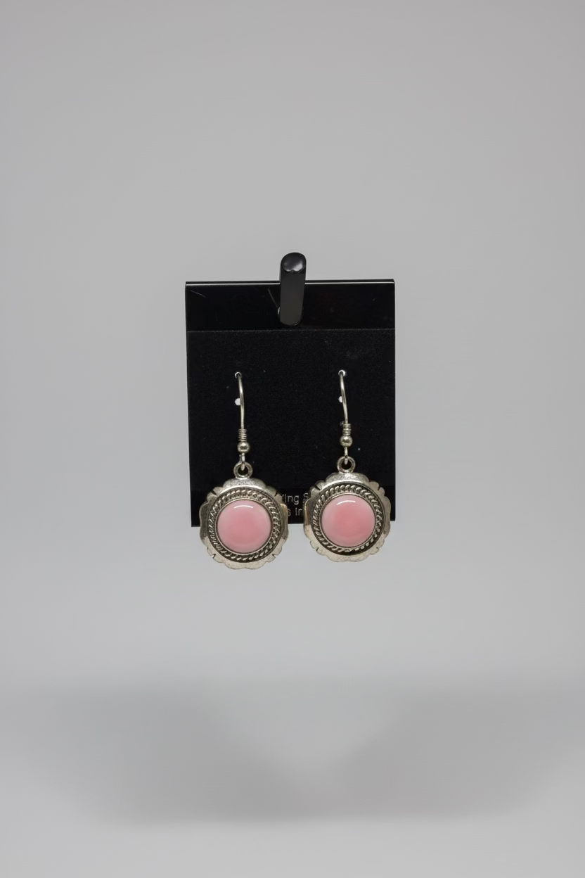 Pink Conch Bangle Earrings