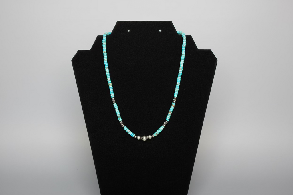 Turquoise Necklace with 4mm & 8mm Pearl